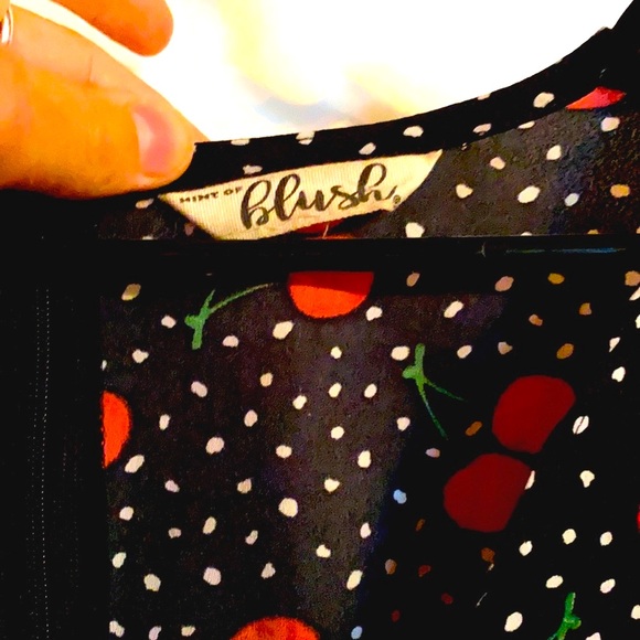 Retro Peek-a-Boo Cherry Pattern Romper with Shorts - Picture 5 of 5